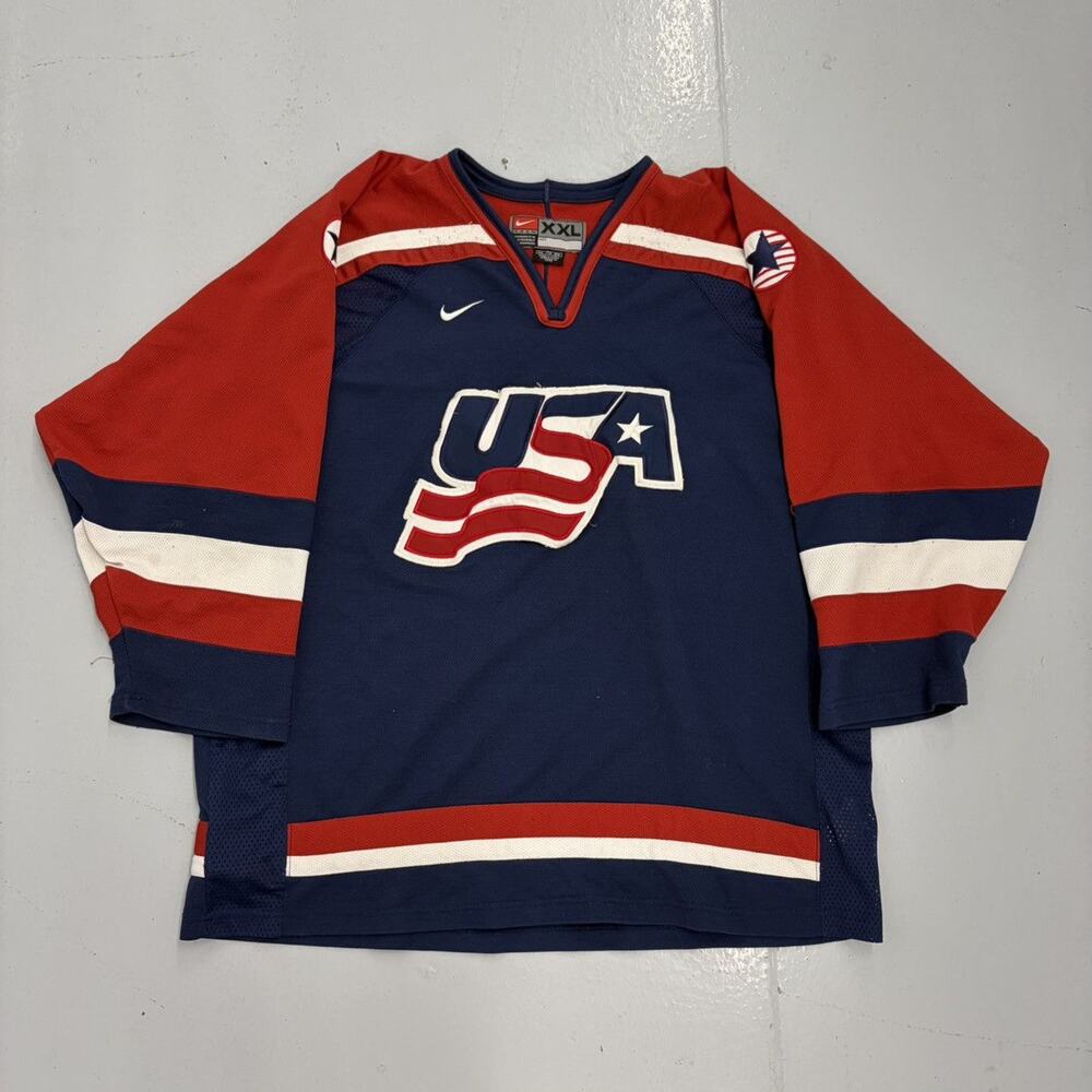 Vintage USA Nike Team Blue/Red Hockey Jersey